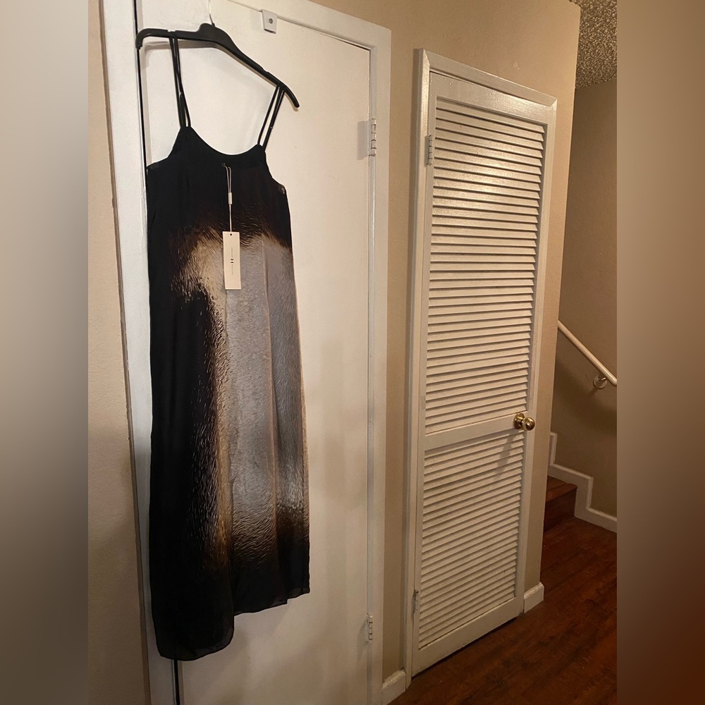 NWT HALSTON HERITAGE SILK MIDI STUNNING TIMELESS DRESS SIZE XS